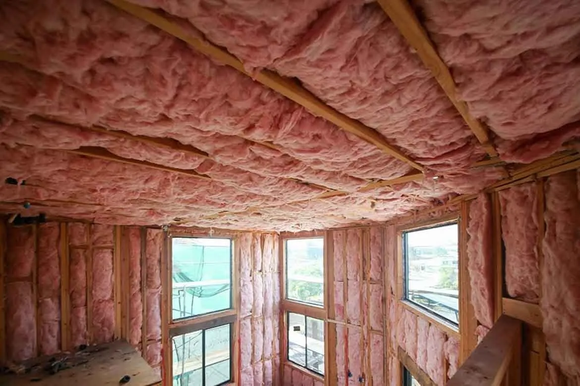 Insulated walls and ceiling